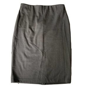 Philosophy Skirt Sz 6 Pencil Back Zip Grey Knit Zipper Hidden Elastic Waistband